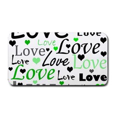 Green  Valentine s Day Pattern Medium Bar Mats by Valentinaart