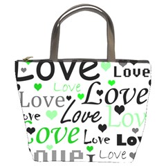 Green  Valentine s Day Pattern Bucket Bags by Valentinaart