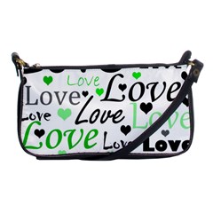 Green  Valentine s Day Pattern Shoulder Clutch Bags by Valentinaart