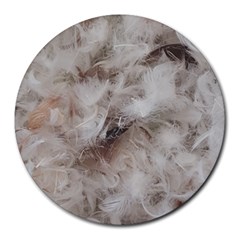 Down Comforter Feathers Goose Duck Feather Photography Round Mousepads by yoursparklingshop