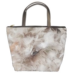 Down Comforter Feathers Goose Duck Feather Photography Bucket Bags by yoursparklingshop