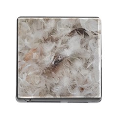 Down Comforter Feathers Goose Duck Feather Photography Memory Card Reader (square) by yoursparklingshop