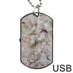 Down Comforter Feathers Goose Duck Feather Photography Dog Tag Usb Flash (one Side) by yoursparklingshop