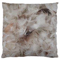 Down Comforter Feathers Goose Duck Feather Photography Large Cushion Case (one Side) by yoursparklingshop