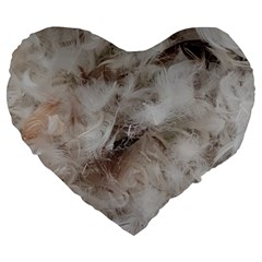 Down Comforter Feathers Goose Duck Feather Photography Large 19  Premium Heart Shape Cushions by yoursparklingshop