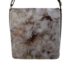 Down Comforter Feathers Goose Duck Feather Photography Flap Messenger Bag (l)  by yoursparklingshop