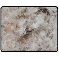 Down Comforter Feathers Goose Duck Feather Photography Double Sided Fleece Blanket (medium)  by yoursparklingshop