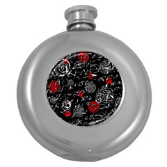 Red Mind Round Hip Flask (5 Oz) by Valentinaart