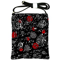 Red Mind Shoulder Sling Bags by Valentinaart