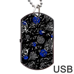 Blue Mind Dog Tag Usb Flash (one Side) by Valentinaart