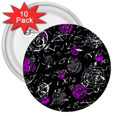 Purple Mind 3  Buttons (10 Pack)  by Valentinaart