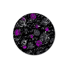 Purple Mind Rubber Round Coaster (4 Pack)  by Valentinaart