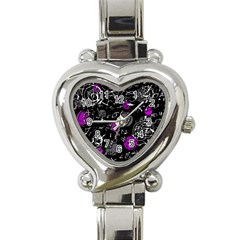 Purple Mind Heart Italian Charm Watch by Valentinaart