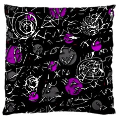 Purple Mind Large Cushion Case (one Side) by Valentinaart