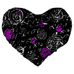 Purple Mind Large 19  Premium Heart Shape Cushions by Valentinaart