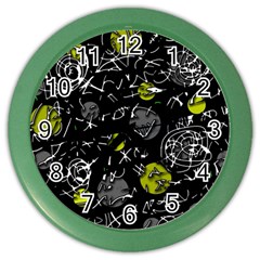 Yellow Mind Color Wall Clocks by Valentinaart