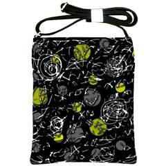 Yellow Mind Shoulder Sling Bags by Valentinaart