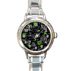 Green Mind Round Italian Charm Watch by Valentinaart