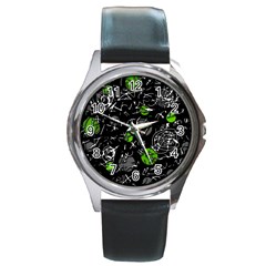 Green Mind Round Metal Watch by Valentinaart