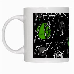 Green Mind White Mugs by Valentinaart