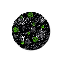 Green Mind Rubber Coaster (round)  by Valentinaart