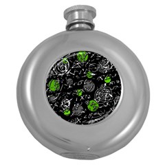 Green Mind Round Hip Flask (5 Oz) by Valentinaart