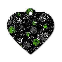 Green Mind Dog Tag Heart (one Side) by Valentinaart