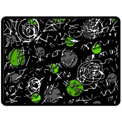 Green Mind Fleece Blanket (large)  by Valentinaart