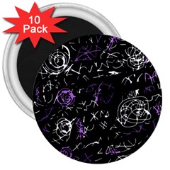 Abstract Mind - Purple 3  Magnets (10 Pack)  by Valentinaart