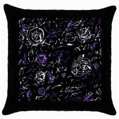 Abstract Mind - Purple Throw Pillow Case (black) by Valentinaart