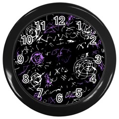 Abstract Mind - Purple Wall Clocks (black) by Valentinaart