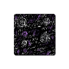 Abstract Mind - Purple Square Magnet by Valentinaart