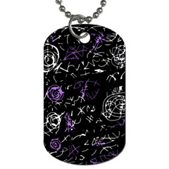 Abstract Mind - Purple Dog Tag (one Side) by Valentinaart