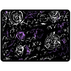 Abstract Mind - Purple Fleece Blanket (large)  by Valentinaart