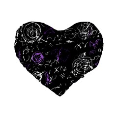 Abstract Mind - Purple Standard 16  Premium Heart Shape Cushions by Valentinaart