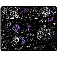 Abstract Mind - Purple Double Sided Fleece Blanket (medium)  by Valentinaart