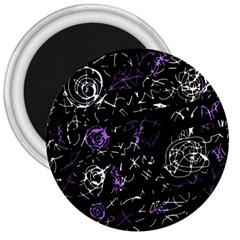 Abstract Mind - Purple 3  Magnets by Valentinaart