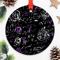 Abstract Mind - Purple Ornament (round)  by Valentinaart