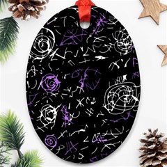 Abstract Mind - Purple Ornament (oval)  by Valentinaart