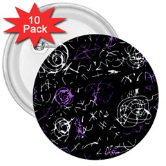 Abstract Mind - Purple 3  Buttons (10 Pack)  by Valentinaart