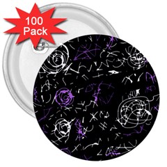 Abstract Mind - Purple 3  Buttons (100 Pack)  by Valentinaart