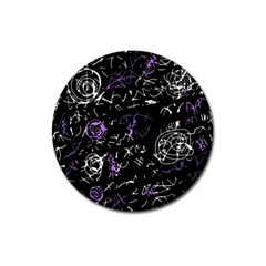 Abstract Mind - Purple Magnet 3  (round) by Valentinaart