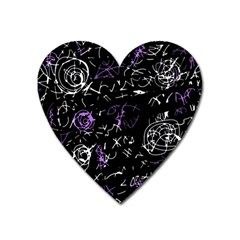 Abstract Mind - Purple Heart Magnet by Valentinaart