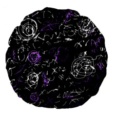 Abstract Mind - Purple Large 18  Premium Flano Round Cushions by Valentinaart