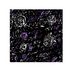 Abstract Mind - Purple Small Satin Scarf (square) by Valentinaart