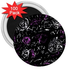 Abstract Mind - Magenta 3  Magnets (100 Pack)