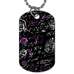 Abstract Mind - Magenta Dog Tag (one Side) by Valentinaart