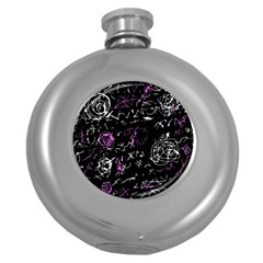 Abstract Mind - Magenta Round Hip Flask (5 Oz) by Valentinaart