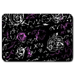 Abstract Mind - Magenta Large Doormat  by Valentinaart