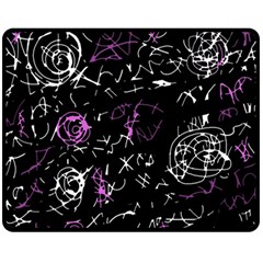 Abstract Mind - Magenta Fleece Blanket (medium)  by Valentinaart